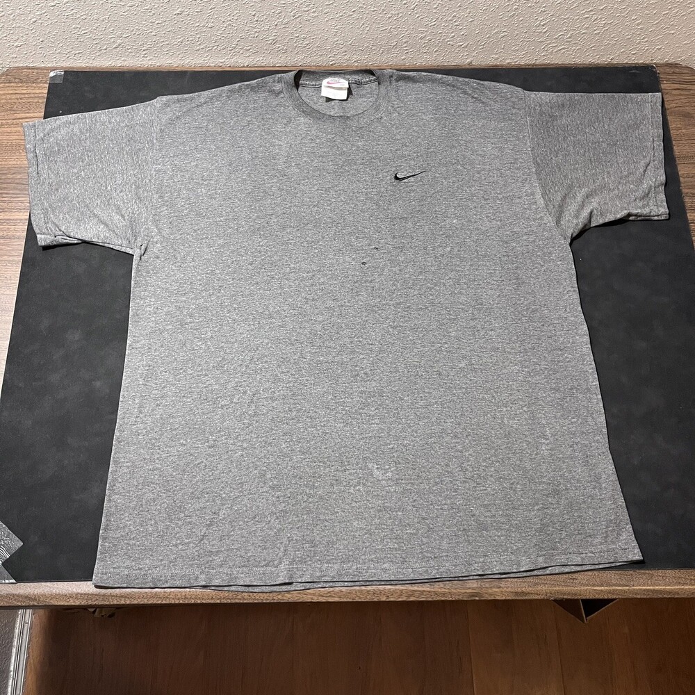 Vintage Nike Shirt Tonal Embroidered Swoosh Faded Burnout Distressed Essential